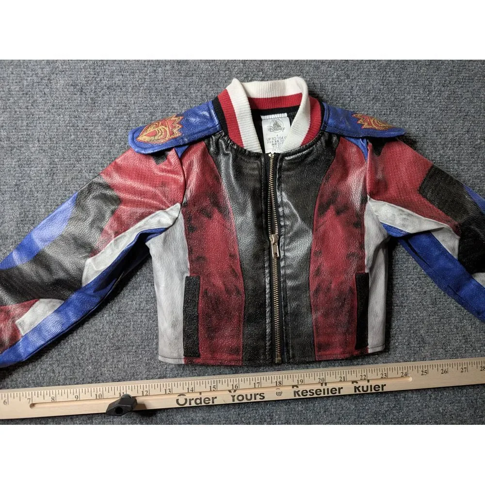 Evie Descendants 3 Girls Bomber Jacket Multicolor Zip Pocket Costume Size 4 Kids